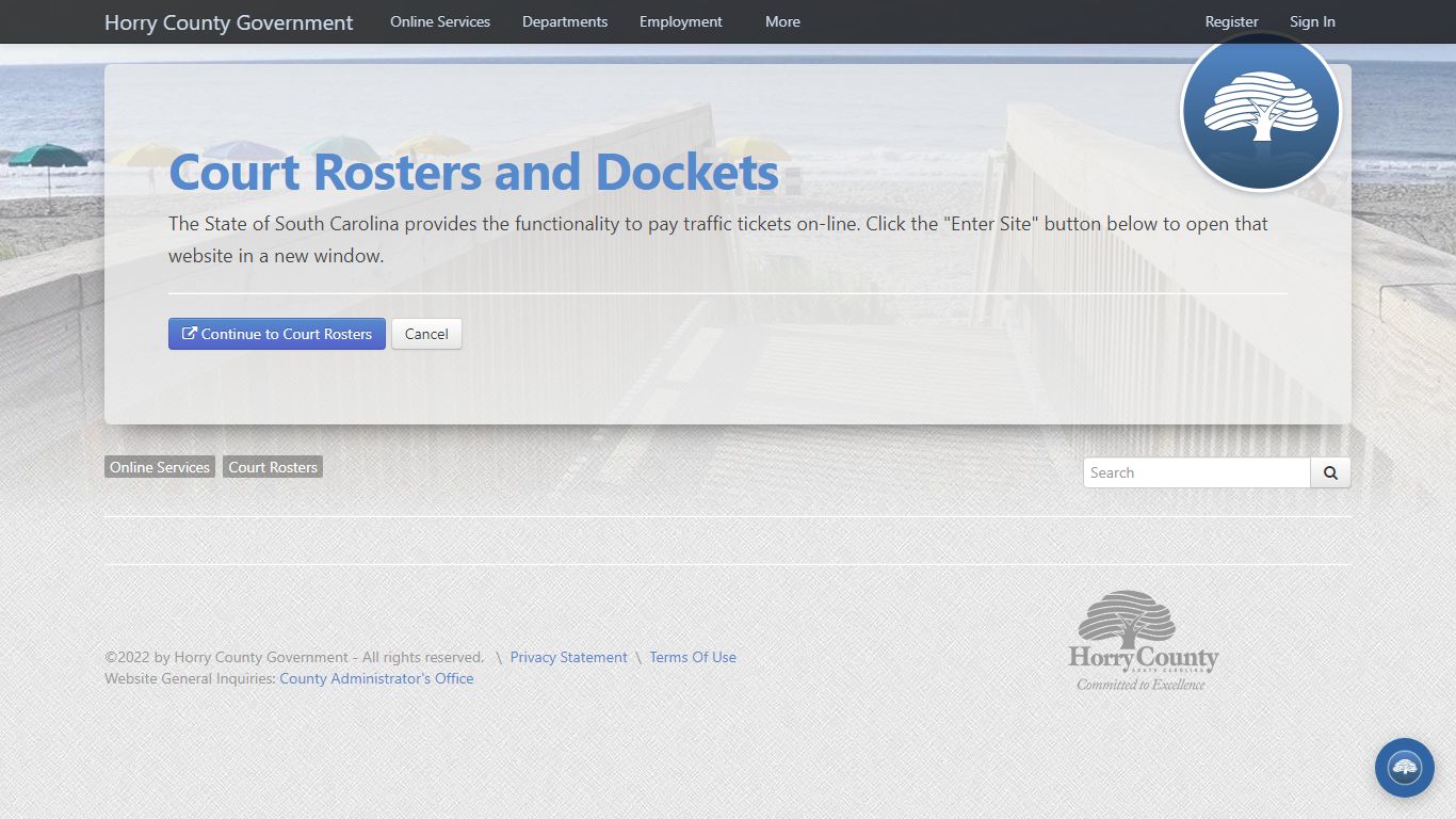 Court Rosters and Dockets - Horry County